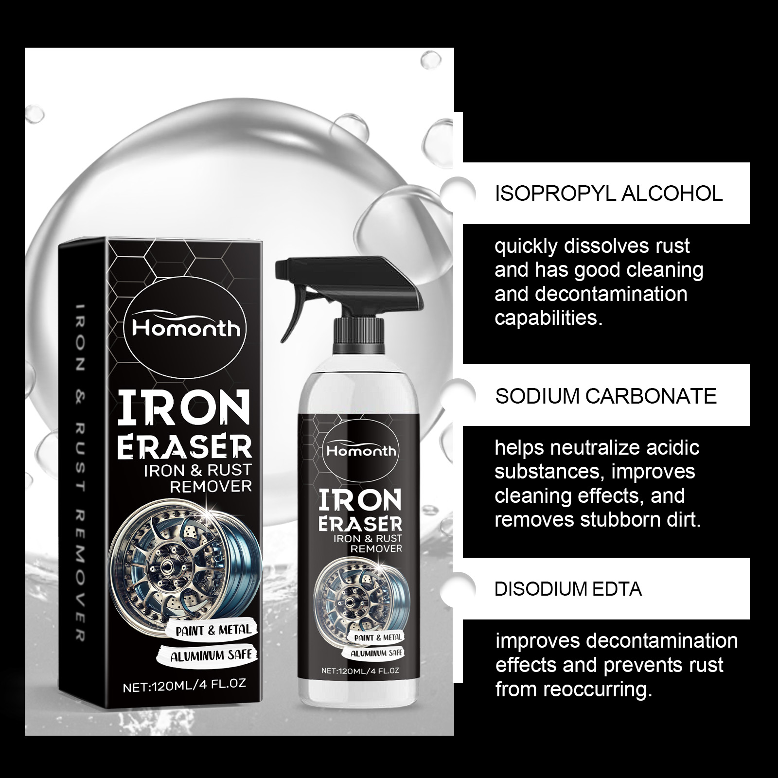Car Wheel Rust Remover Spray E - Wheel Cleaner Alloy review and price